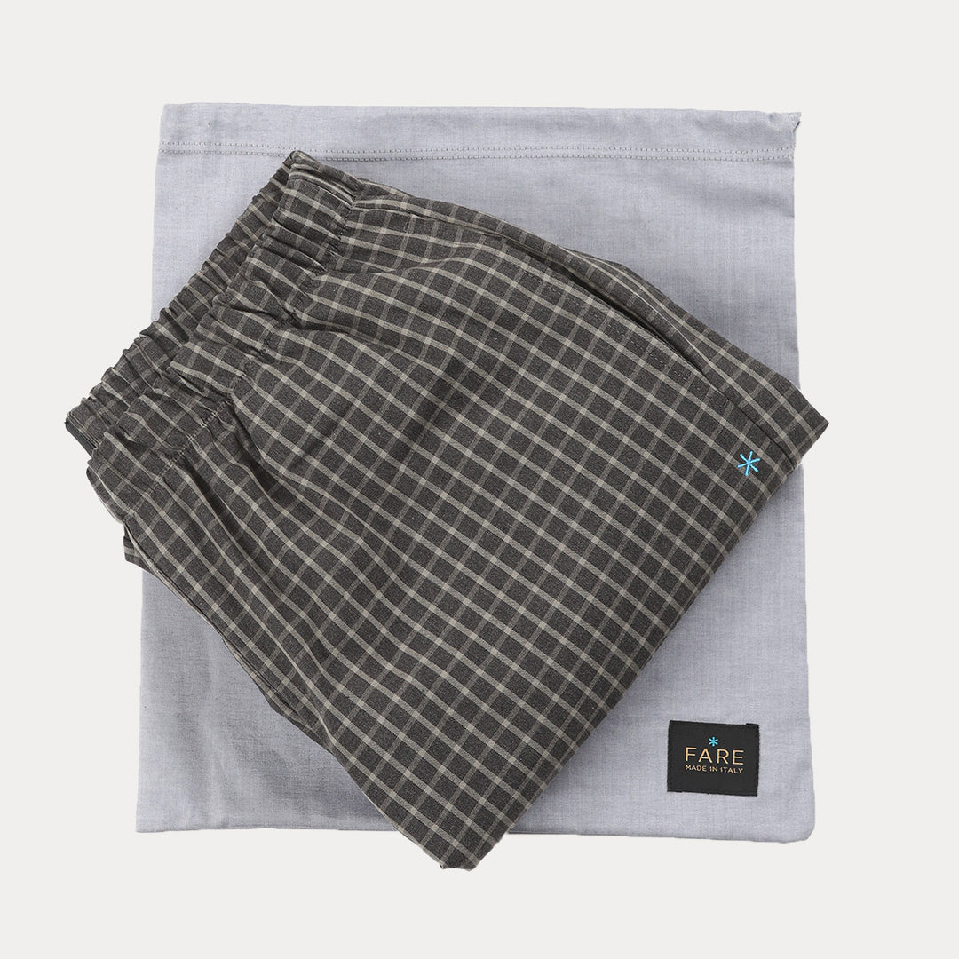 Longue Trousers -dark grey check-
