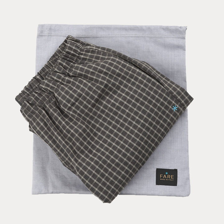 Longue Trousers -dark grey check-