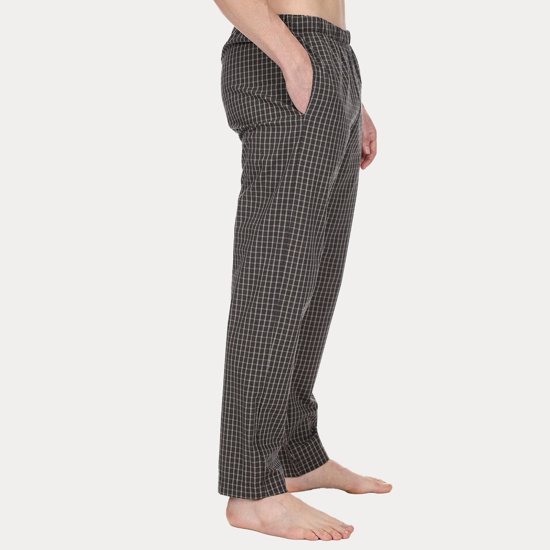 Longue Trousers -dark grey check-
