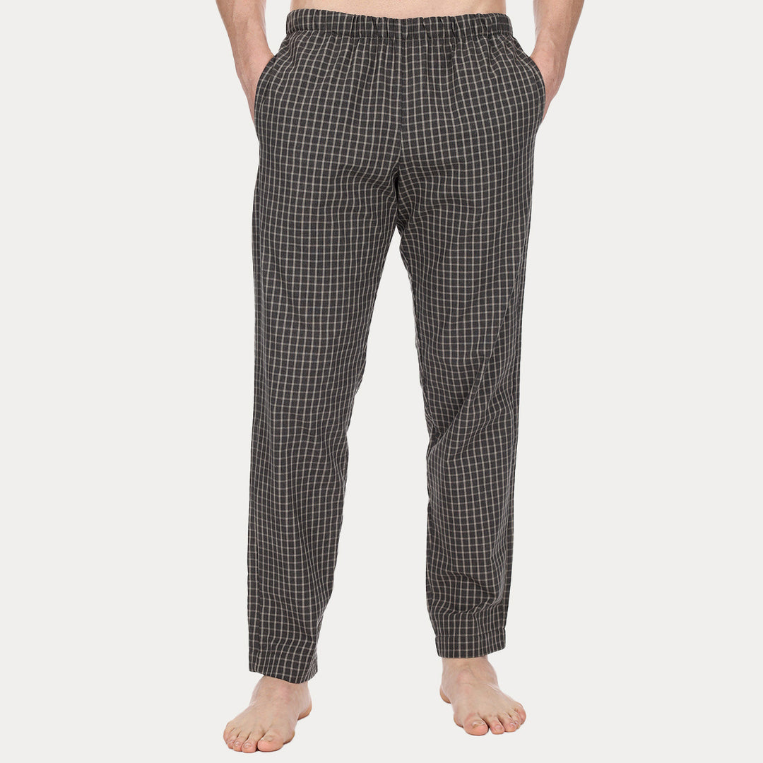 Longue Trousers -dark grey check-
