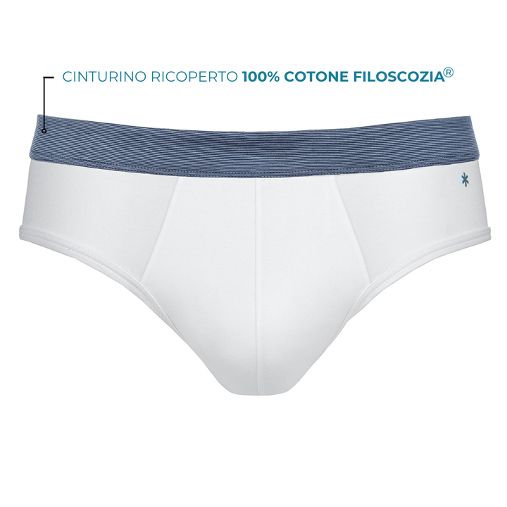 Briefs - white waistband fil à fil -