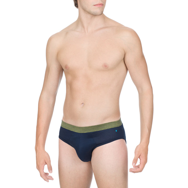 Slip - Blu cinturino fil à fil -