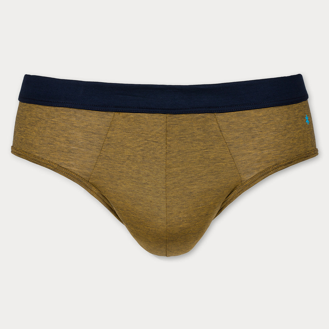 Briefs - fil à fil yellow waistband plain -