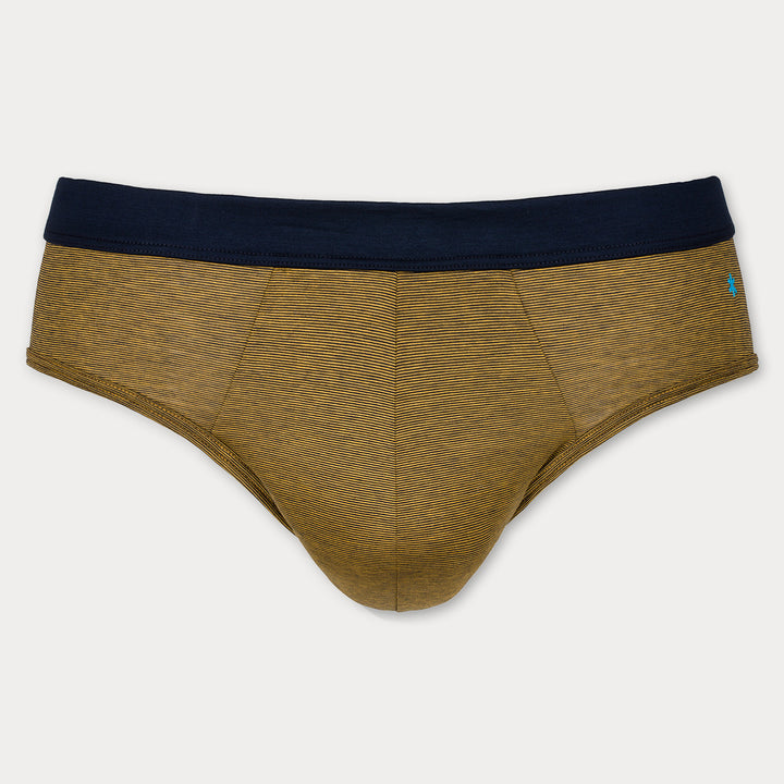 Briefs - fil à fil yellow waistband plain -