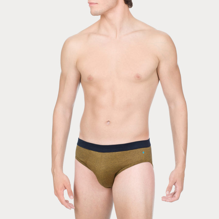 Briefs - fil à fil yellow waistband plain -
