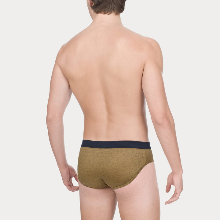 Briefs - fil à fil yellow waistband plain -