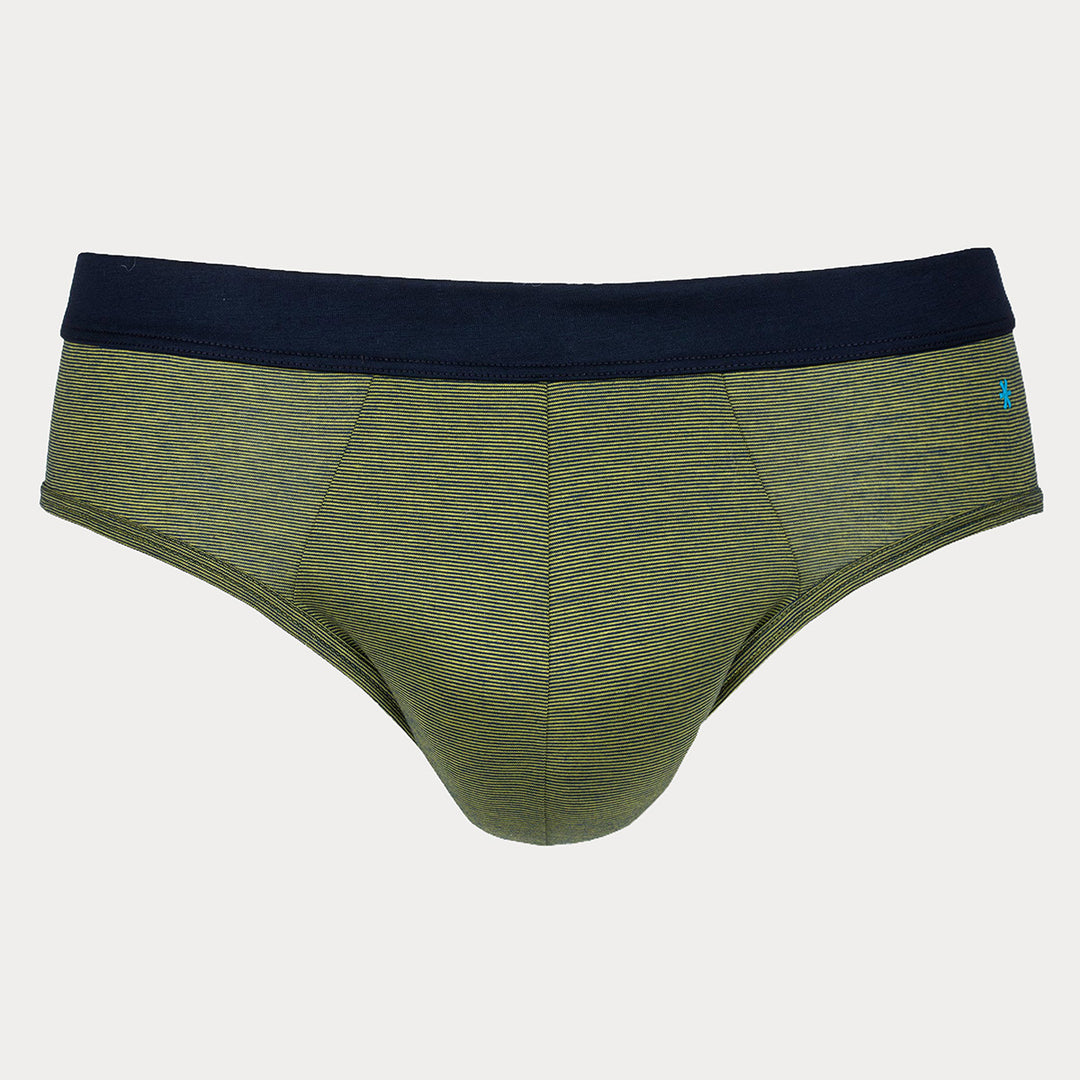 Briefs - fil à fil green waistband plain -