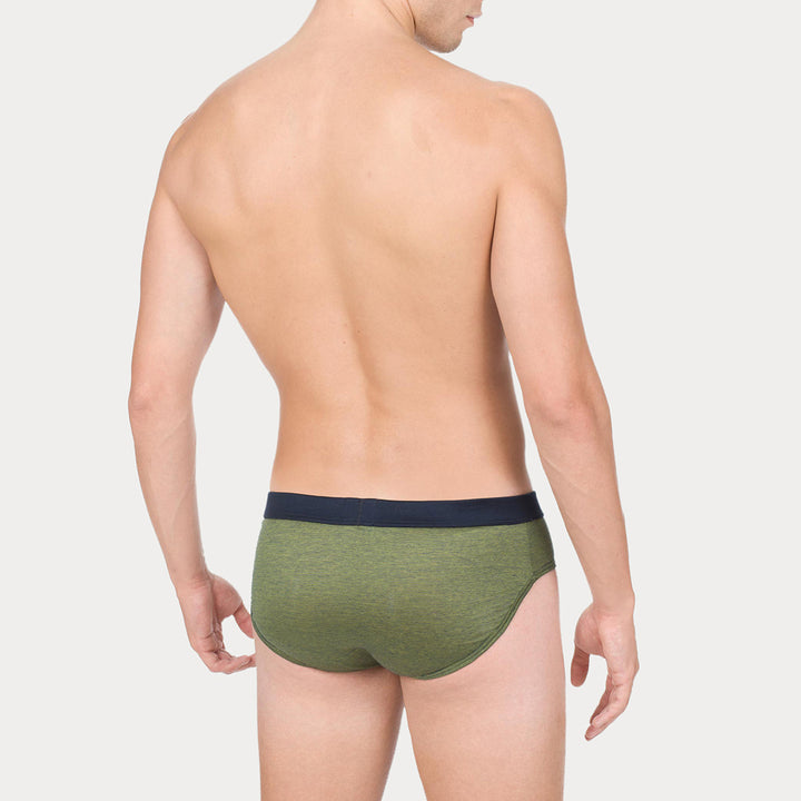 Briefs - fil à fil green waistband plain -