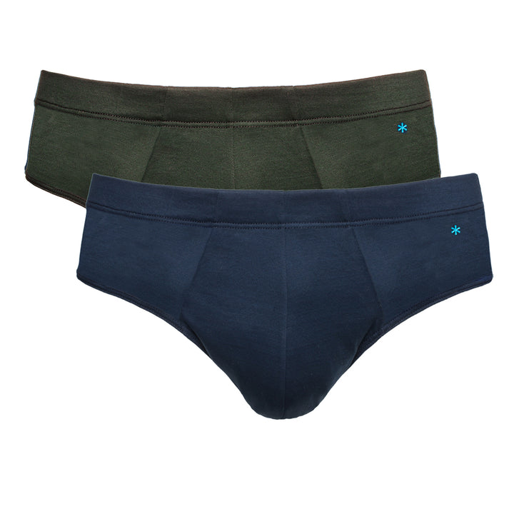 2- kit Filoscozia® Cotton Briefs - blue/green -