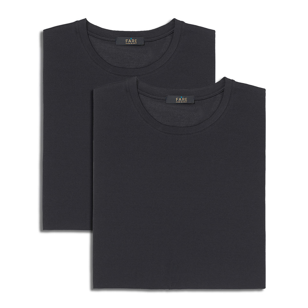 Q.tà 2 T-Shirt girocollo - nero -