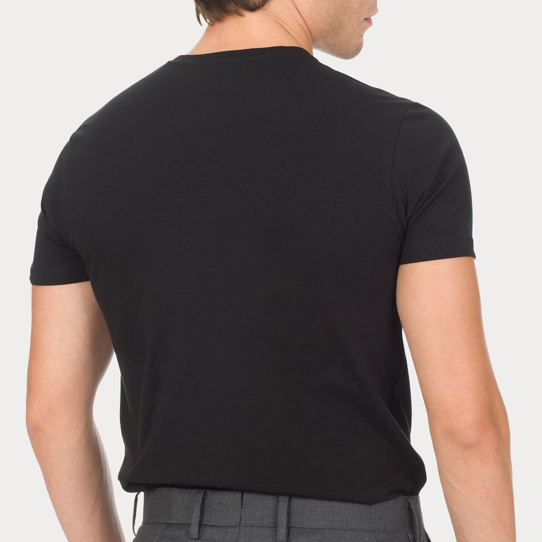 Q.tà 2 T-shirt scollo V -nero-