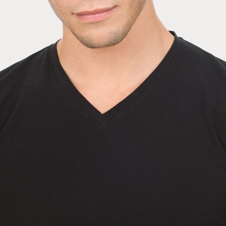 Q.tà 2 T-shirt scollo V -nero-