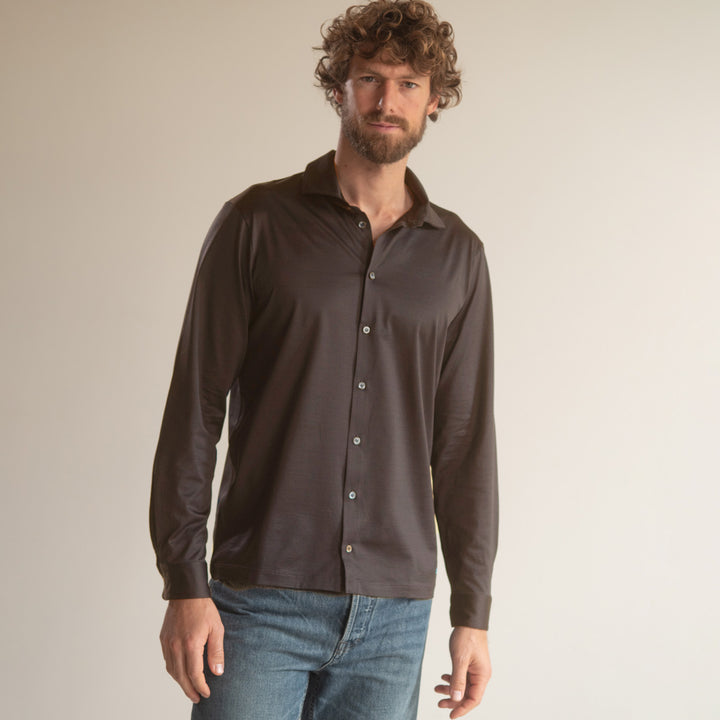 Camicia Manica Lunga - tabacco -