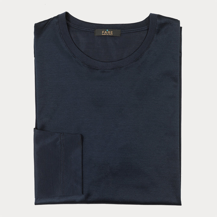 T-shirt Crew Neck Long Sleeve - blue -