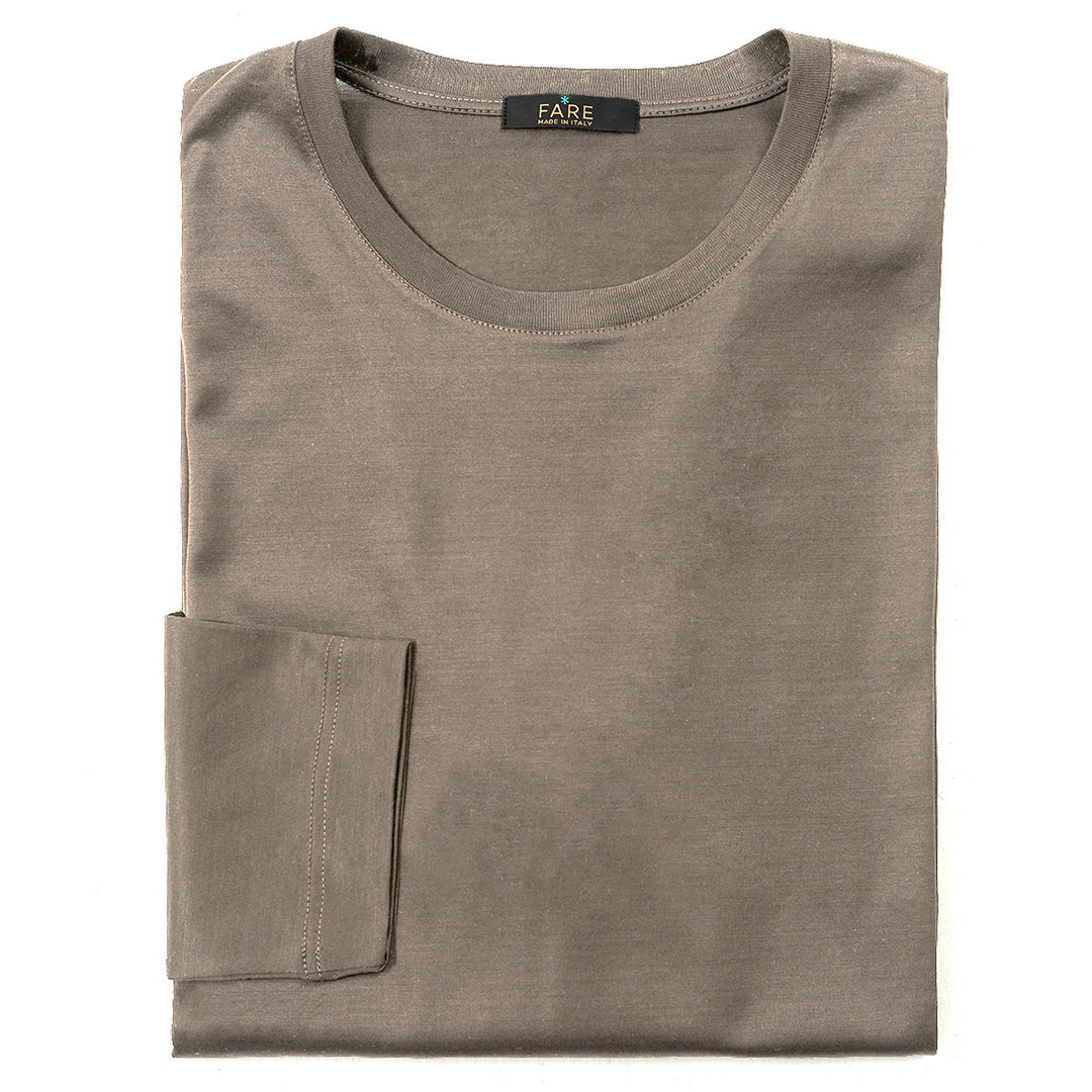 T-shirt Crew Neck Long Sleeve - sand -