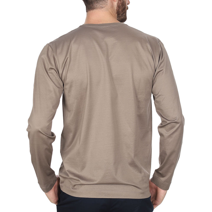 T-shirt Crew Neck Long Sleeve - sand -