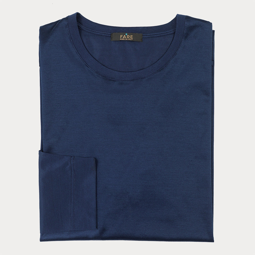 T-shirt Crew Neck Long Sleeve - ocean -