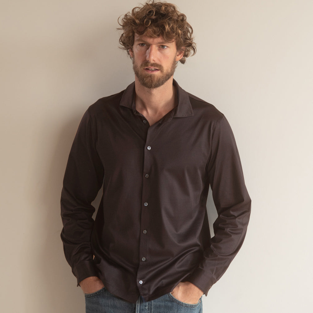 Camicia Manica Lunga - tabacco -