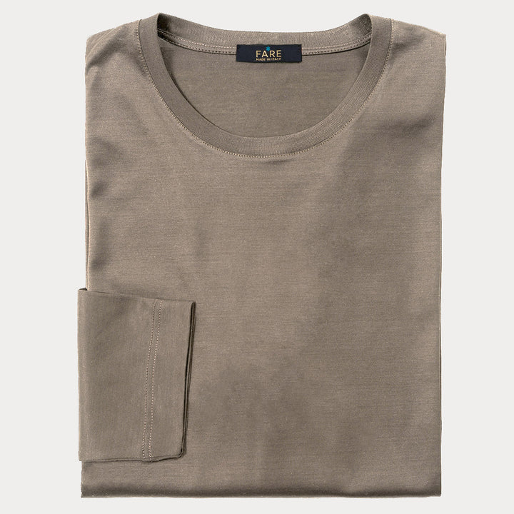 T-shirt Crew Neck Long Sleeve - sand -