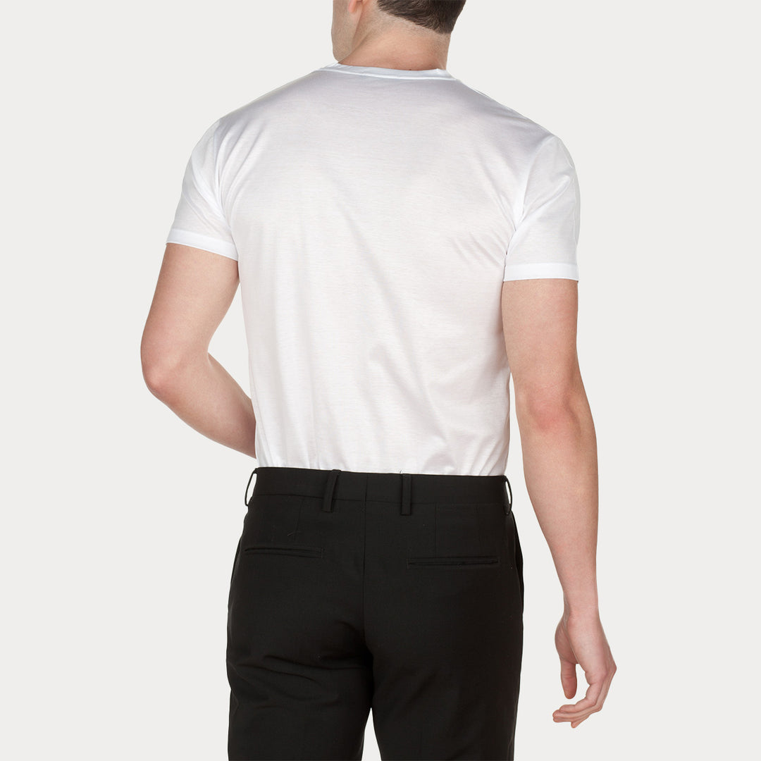 T-Shirt Manica Corta Scollo V - bianca -