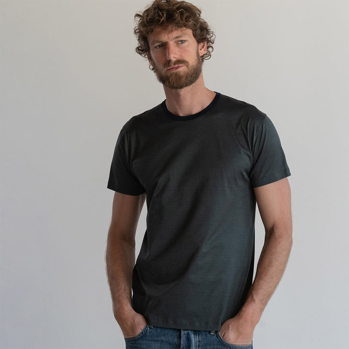 T-shirt Crew Neck Short Sleeve - fil à fil blue -