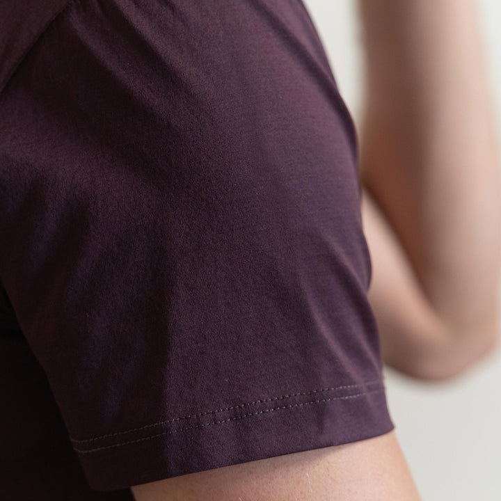 T-shirt Crew Neck Short Sleeve - burgundy -