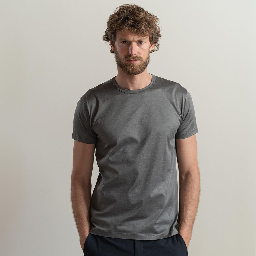 T-shirt Crew Neck Short Sleeve - grey -
