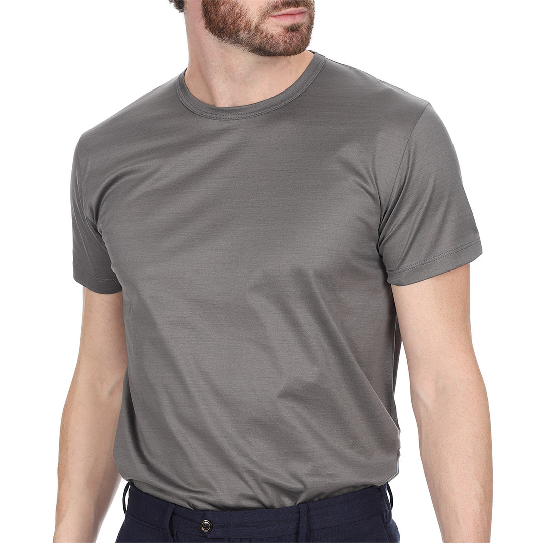 T-shirt Crew Neck Short Sleeve - grey -