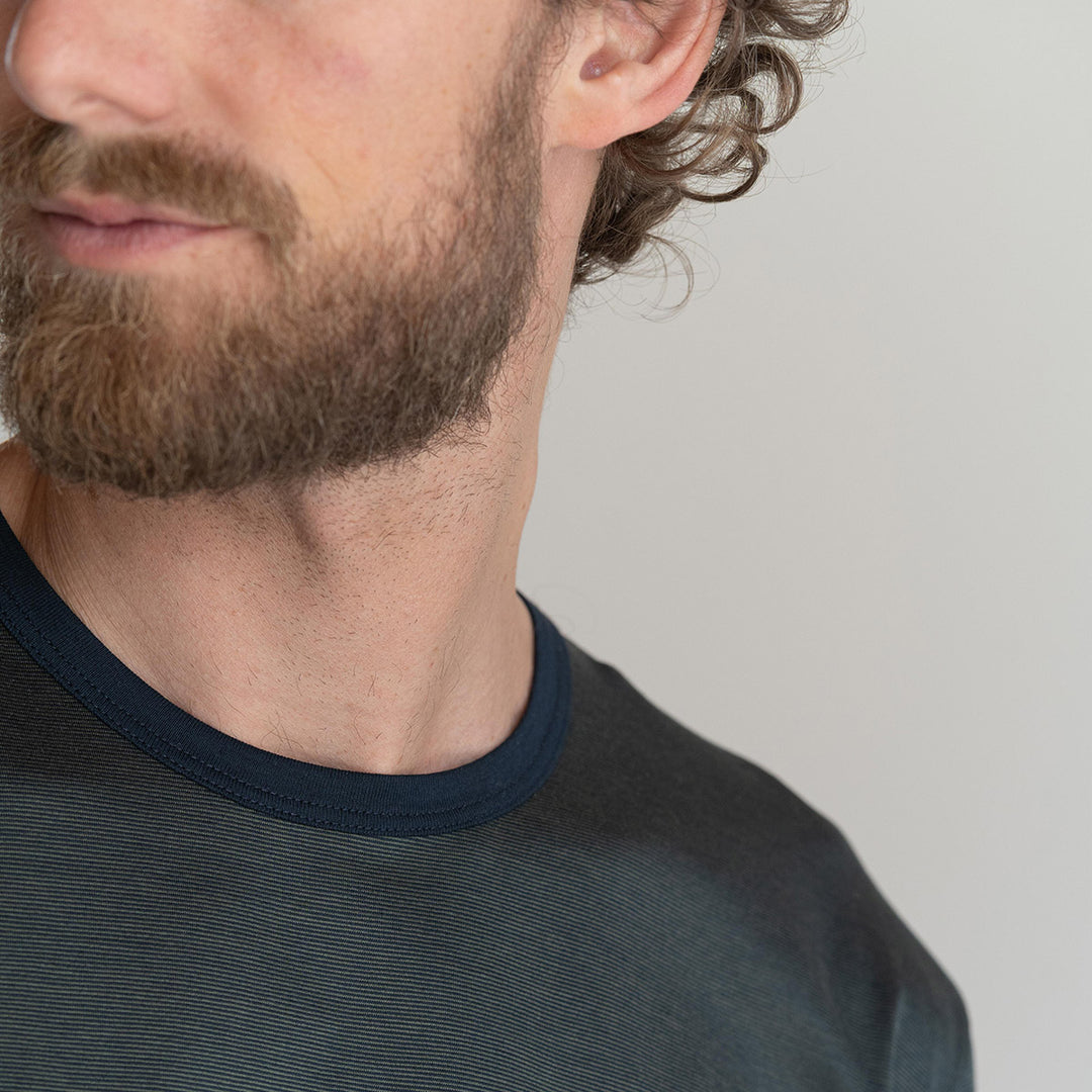 T-shirt Crew Neck Short Sleeve - fil à fil blue -