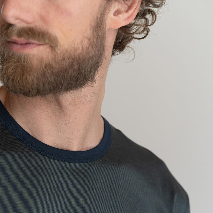 T-shirt Crew Neck Short Sleeve - fil à fil blue -
