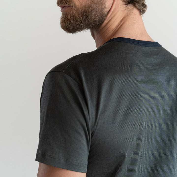 T-shirt Crew Neck Short Sleeve - fil à fil blue -
