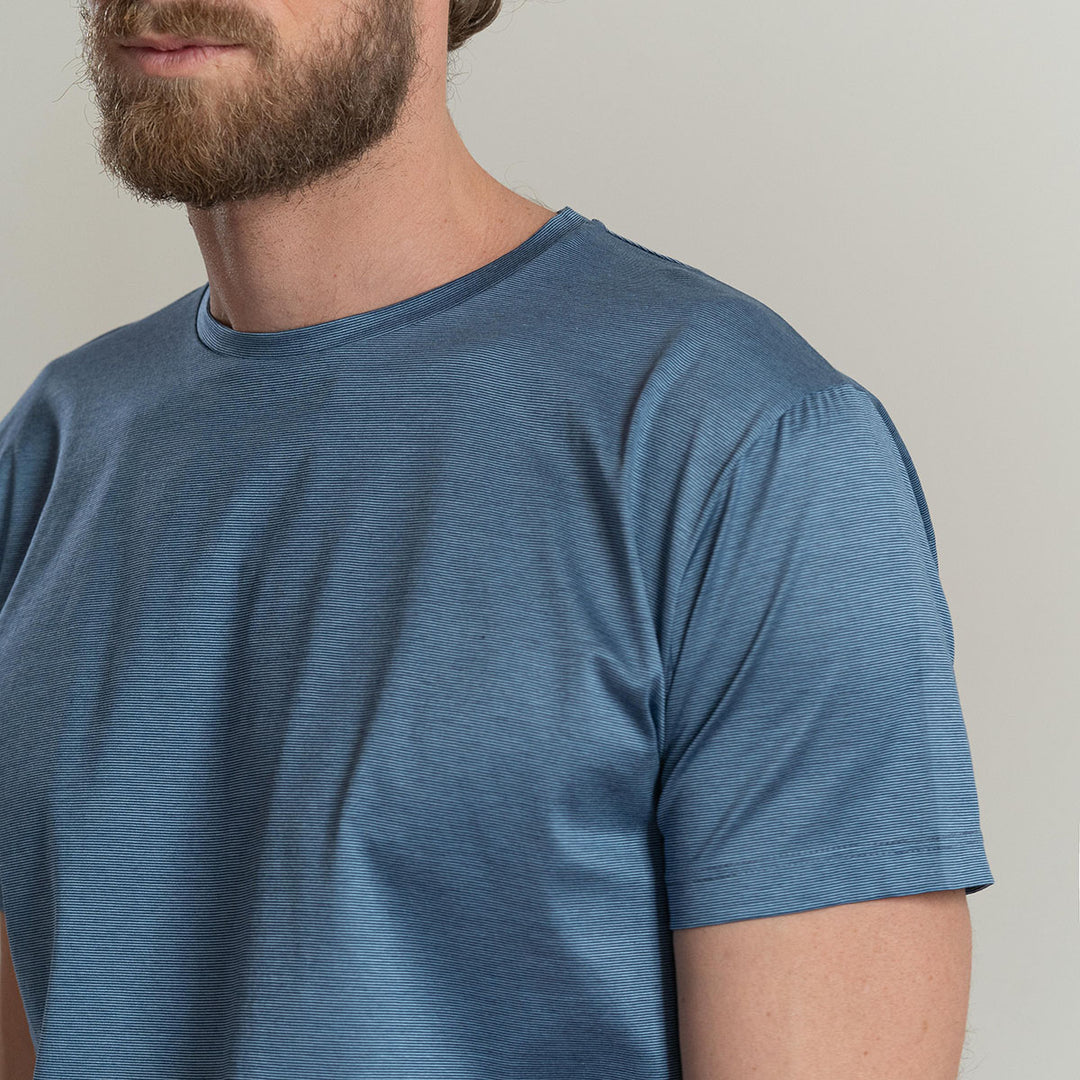 T-shirt Crew Neck Short Sleeve - fil à fil sky -