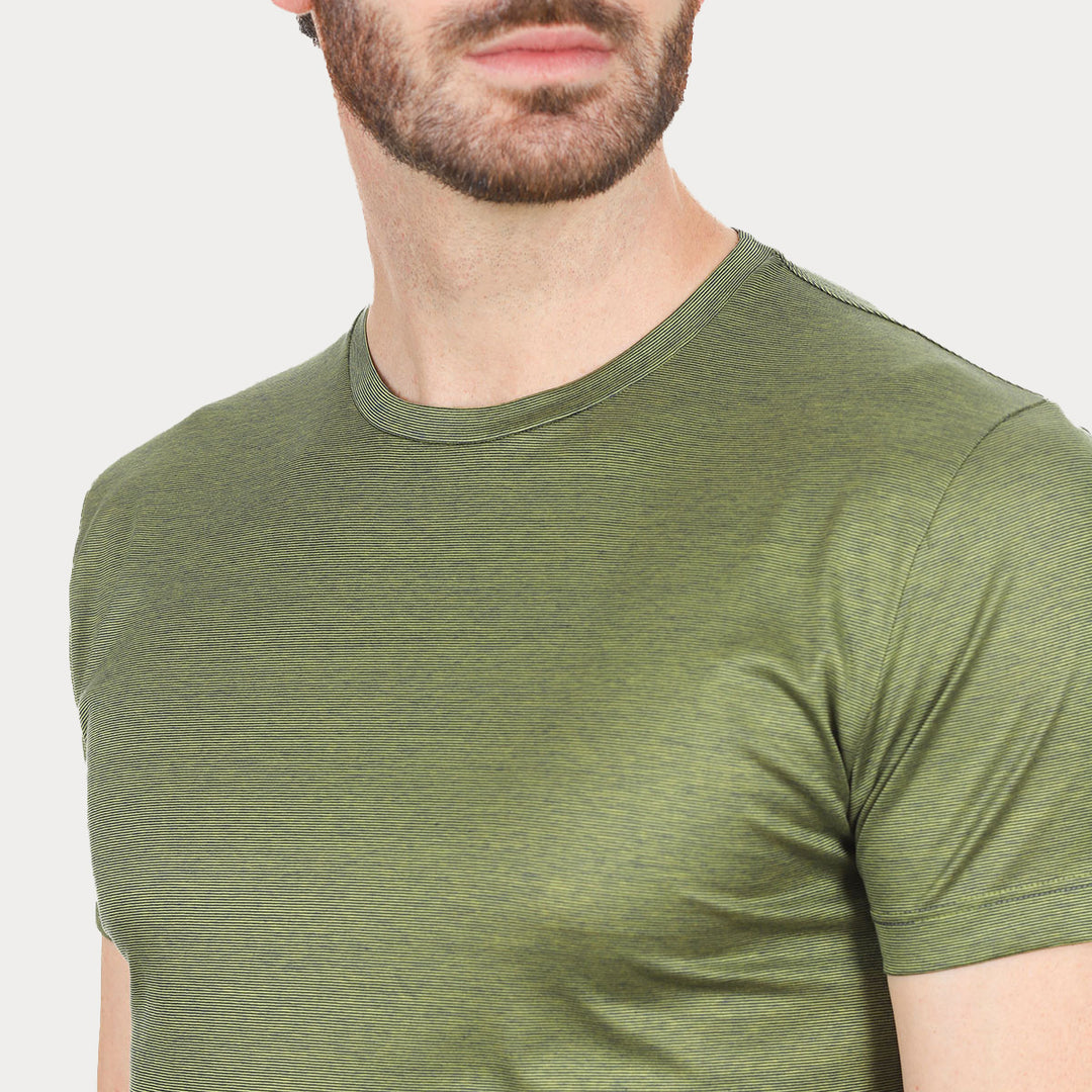 T-shirt Crew Neck Short Sleeve - fil à fil green -