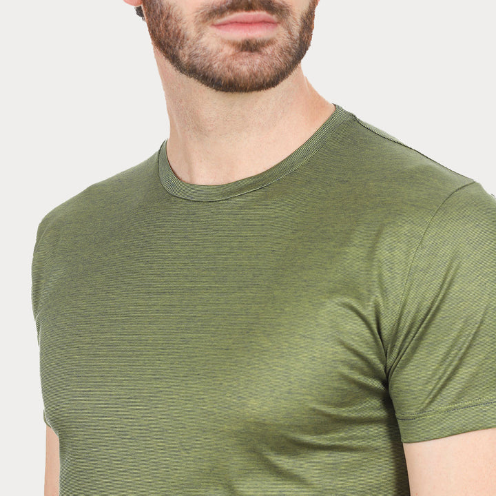 T-shirt Crew Neck Short Sleeve - fil à fil green -