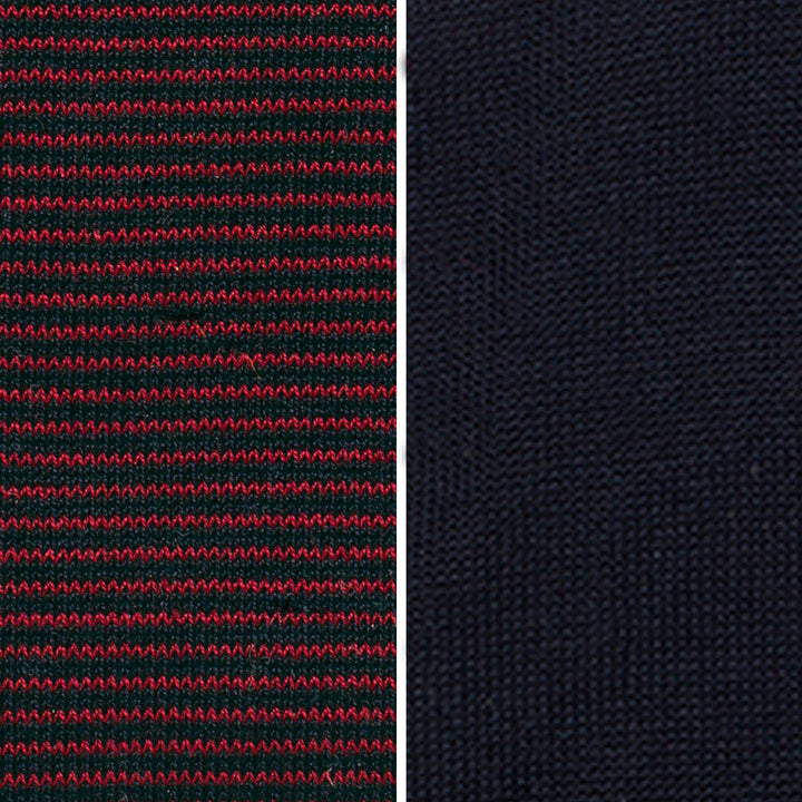 Kit 2 paia Calze Corte - assortite blu/riga bordò -