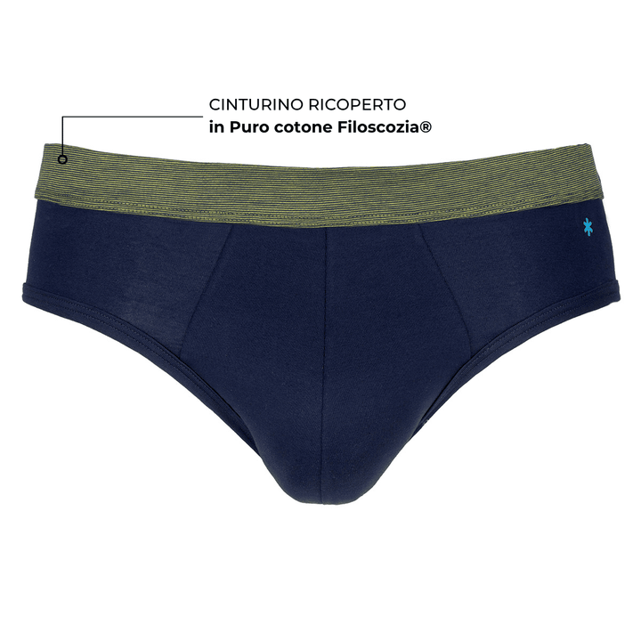 Slip - Blu cinturino fil à fil -