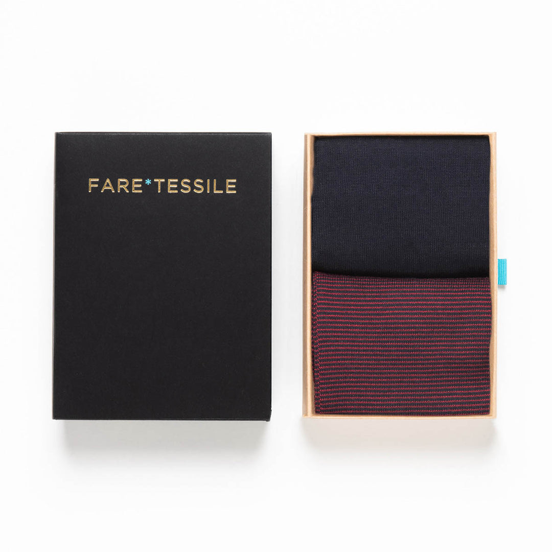 Kit 2 paia Calze Corte - assortite blu/riga bordò -