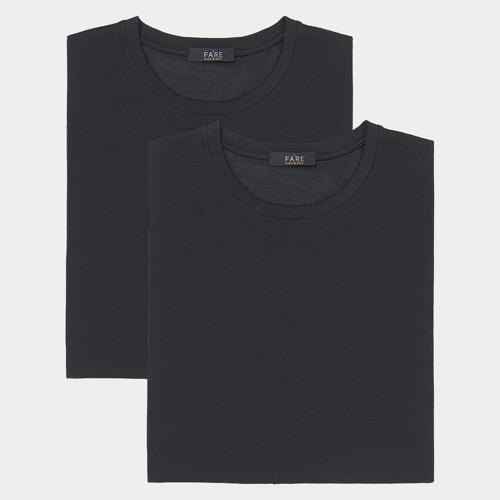 Q.tà 2 T-Shirt girocollo - nero -