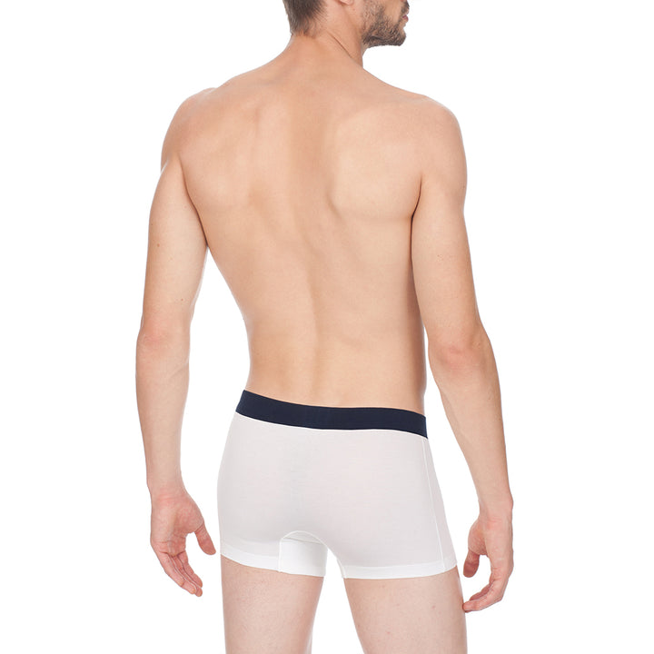 3- kit Makò Stretch Cotton Boxer Briefs - white waistband blue -