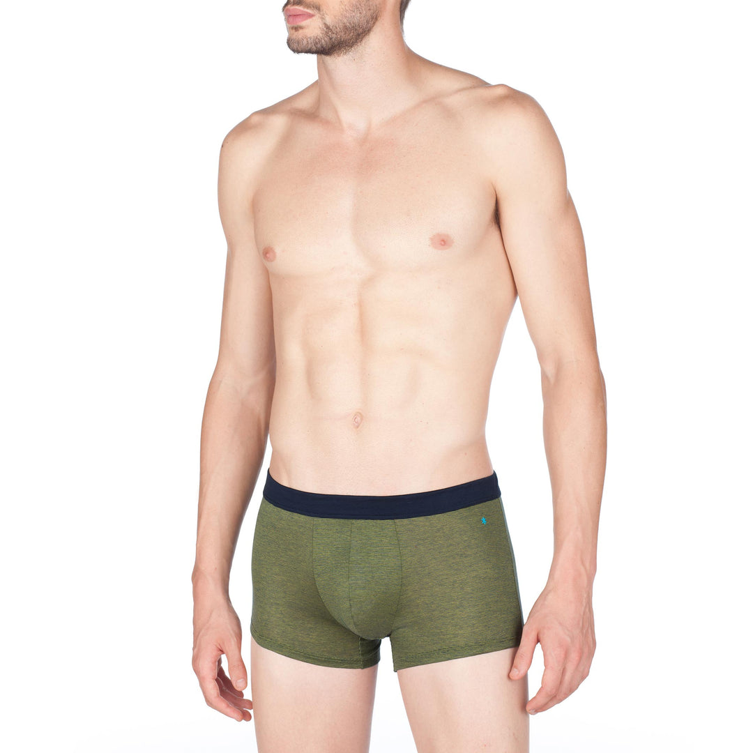 Boxer Briefs - fil à fil green waistband plain -