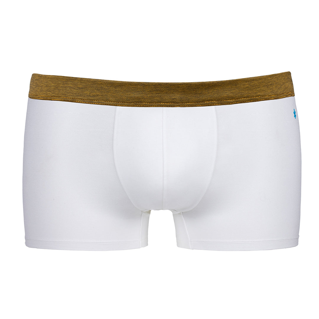 Boxer Briefs - white waistband yellow fil à fil -