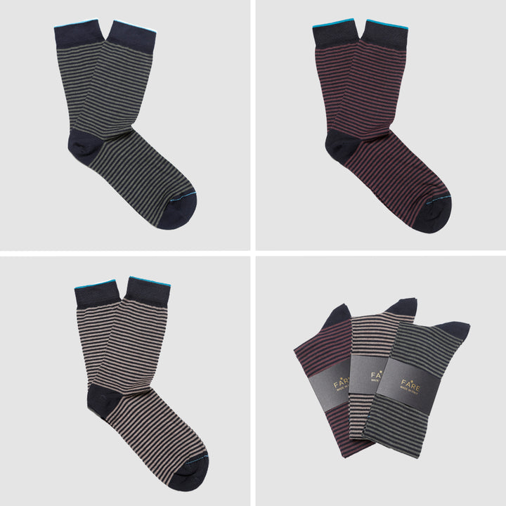 3- kit Short Socks mixed striped