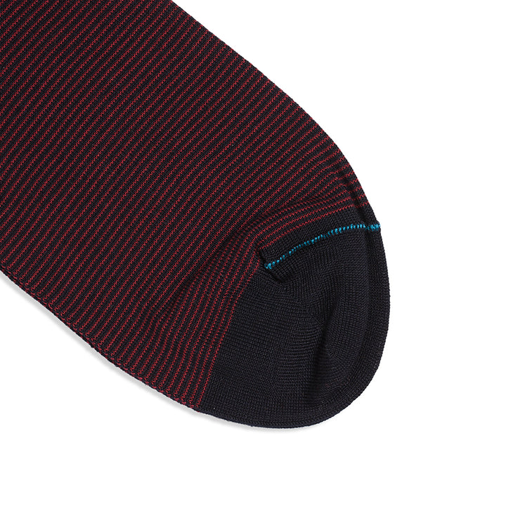 Short Socks in fil à fil blue-burgundy