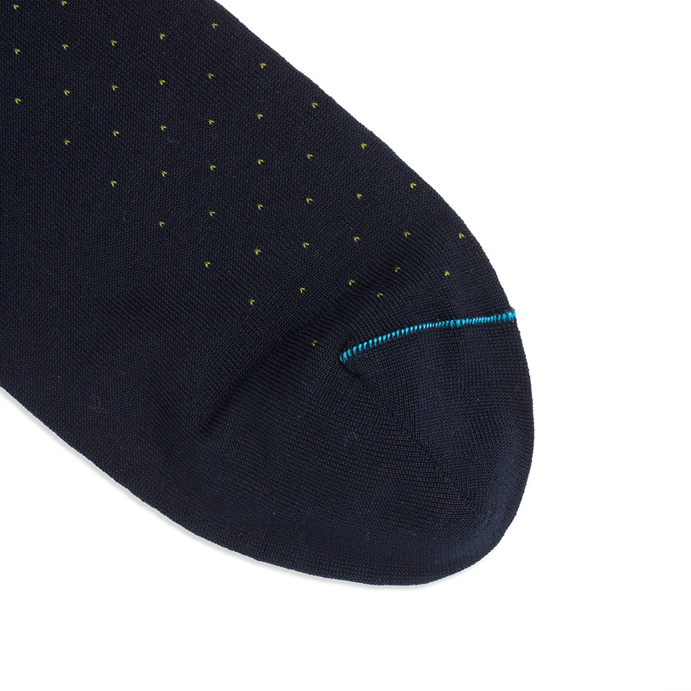 Short Socks in pinpoint  blue-green