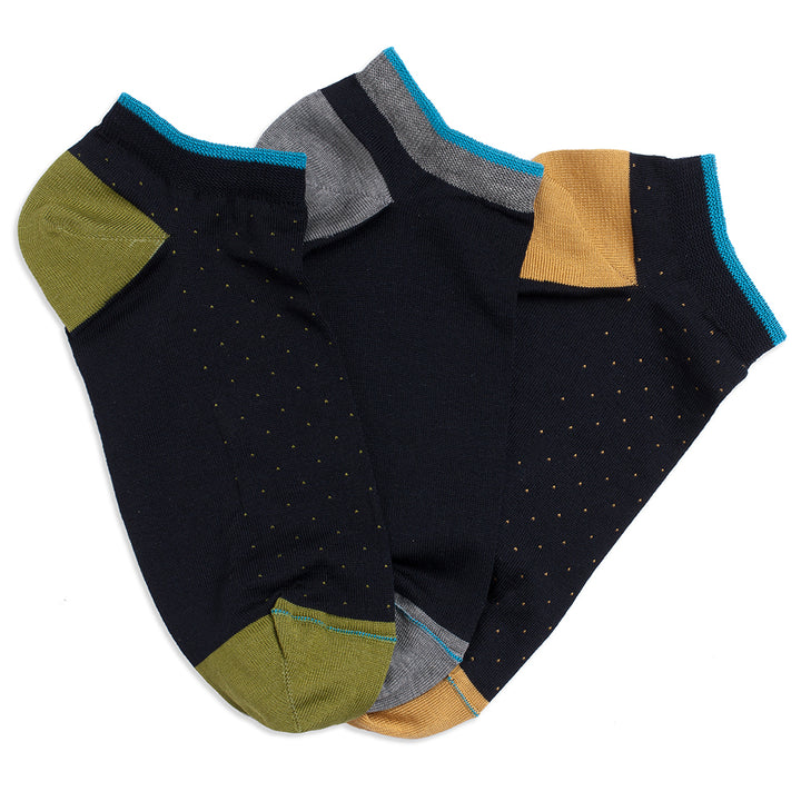 3- kit Filoscozia® Stretch Cotton Super Short Socks - mixed colours -