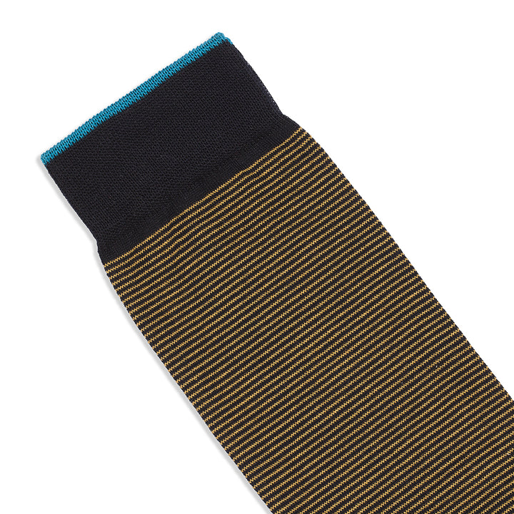 Long Socks in fil à fil blue-yellow