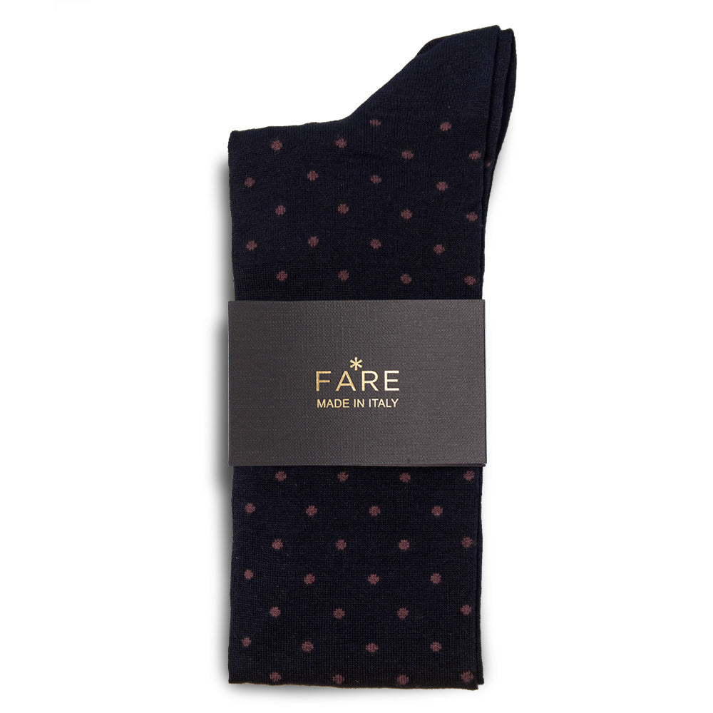 Calza Lunga - pois Blu/Prugna -