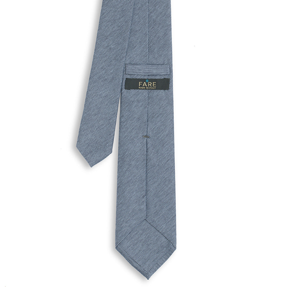 Tie in Filoscozia® Cotton in fil à fil light blue
