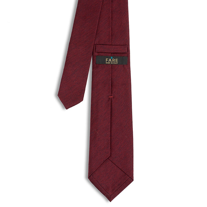Tie in Filoscozia Cotton in fil à fil burgundy-blue