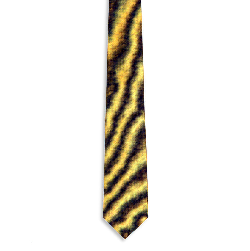Cravatta in Cotone Filoscozia® - fil à fil Blu/Ocra -
